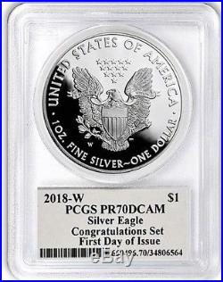 2018-W Proof $1 Silver Eagle Congratulations Set PCGS PR70 FDOI Thomas Cleveland