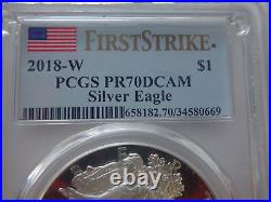 2018-W Proof American Silver Eagle Dollar $1 PCGS PR 70 DCAM First Strike