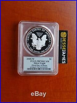 2018 W Proof Silver Eagle Pcgs Pr70 Cleveland First Day Issue Minuteman Pop 100