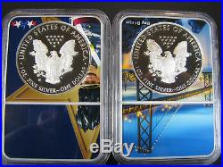 2018 W and S Proof Silver American Eagles NGC pf 70 UCam, W. P. & S. F. Frame