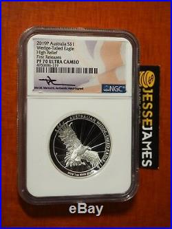 2019 $1 Australia Wedge Tailed Silver Eagle Ngc Ngc Pf70 High Relief Mercanti Fr