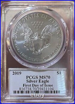 2019 $1 Silver Eagle PCGS MS70 First Day of Issue 1 of 100 Len Buckley