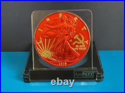 2019 1oz Silver Walking Liberty. PAINT IT RED. In COA Sleeve