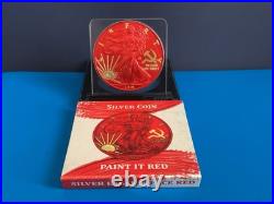 2019 1oz Silver Walking Liberty. PAINT IT RED. In COA Sleeve