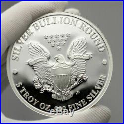 2019 American Eagle 5 oz. 999 Silver USA Made BU Round In Heat Sealed Plastic