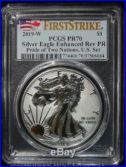 2019 Pride of Two Nations Enhanced Reverse Proof US Silver Eagle PCGS PR70