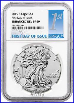 2019 S $1 Enhanced Reverse Proof American Silver Eagle NGC PF69 First Day Issue