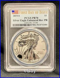 2019-S $1 Silver Eagle Enhanced Reverse Proof PCGS PR70 First Day Of Issue