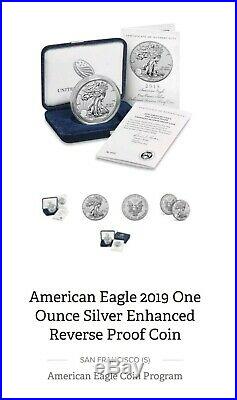 2019-S American Eagle One Ounce Silver Enhanced Reverse Proof Coin UNOPENED