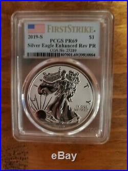 2019-S American Eagle One Ounce Silver Enhanced Reverse Proof, PCGS, Low Mintage