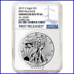 2019-S Enhanced Reverse Proof $1 American Silver Eagle / COA # NGC PF69 Blue FR