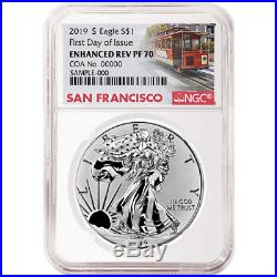 2019-S Enhanced Reverse Proof $1 American Silver Eagle / COA # NGC PF70 FDI Trol