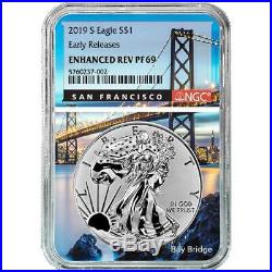 2019-S Enhanced Reverse Proof $1 American Silver Eagle NGC PF69UC ER San Fran Co