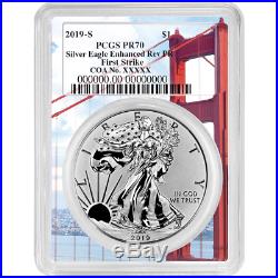 2019-S Enhanced Reverse Proof $1 Silver Eagle / COA # PCGS PR70 FS Golden Gate F