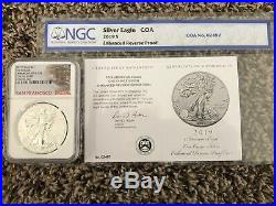 2019 S Enhanced Reverse Proof $1 Silver Eagle NGC PF70 First Release COA # 02497