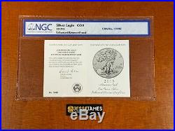 2019 S Enhanced Reverse Proof Silver Eagle Ngc Pf70 First Day Of Issue Coa 19492