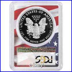 2019-S Proof $1 American Silver Eagle PCGS PR70DCAM FDOI Flag Frame