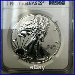 2019 S Silver Eagle Enhanced Reverse S$1 Ngc Pf70 First Releases 19xe