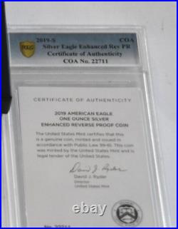 2019-S US Silver Eagle Enhanced Rev Proof FIRST STRIKE PCGS PR69 Box COA