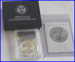 2019-S US Silver Eagle Enhanced Rev Proof PCGS PR69 With Box & COA