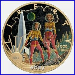 2019 USA $1 American Eagle Classic Sci-fi Landing 1 Oz. 999 Silver Coin