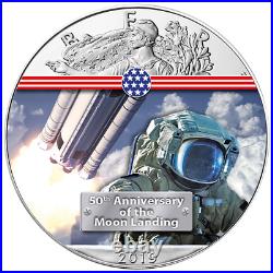 2019 US$1 SILVER EAGLE NEXT STOP TO THE MOON (6.) 1 oz Silver ST