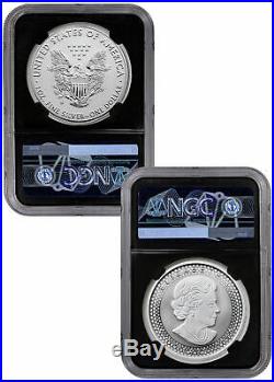 2019 US & CA 1oz Silver Eagle & Maple Pride Two Nations NGC PF69 FR Blk SKU58575