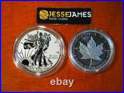 2019 W Enhanced Reverse Proof Silver Eagle Maple Leaf Pride Of Two Nations Set