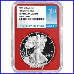 2019-W Proof $1 American Silver Eagle 3pc. Set NGC PF70UC FDI First Label Red Wh