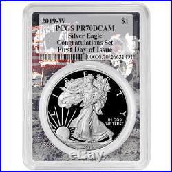 2019-W Proof $1 American Silver Eagle Congratulations Set PCGS PR70DCAM FDOI Apo