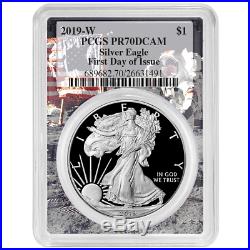 2019-W Proof $1 American Silver Eagle PCGS PR70DCAM FDOI Apollo Frame
