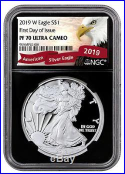 2019 W Proof American Silver Eagle $1 NGC PF70 UC FDI Black Core SKU56253