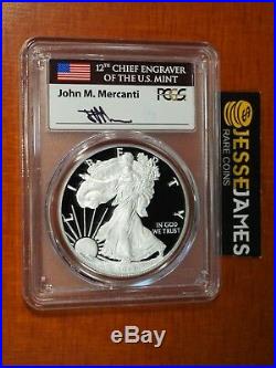 2019 W Proof Silver Eagle Pcgs Pr70 Dcam Flag Mercanti First Day Of Issue Fdi