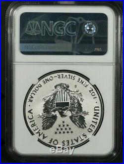 2019-s Ngc Pf70 Enhanced Reverse Proof American Silver Eagle Top Grade +box/coa