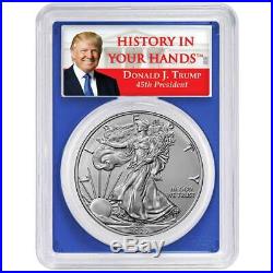 2020 $1 American Silver Eagle 3pc. Set PCGS MS70 FS Trump Label Red White Blue