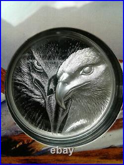 2020 1oz. 999 Fine Silver Togrog Mongolia Majestic Eagle Proof Coin 2500 mintage