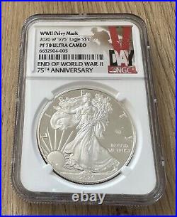 2020 Ngc Pf70 W End Of World War Silver Eagle Coin V75 Privy Proof Silver Coin