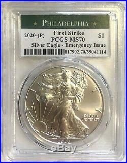2020 (P) $1 Silver Eagle Emergency Issue PCGS MS 70 FS