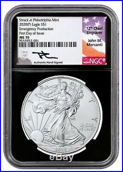 2020 (P) $1 Silver Eagle Philadelphia Emergency Issue NGC MS70 FDI Mercanti
