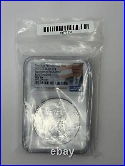 2020 P Silver Eagle NGC MS70 Emergency Prod. /Early Release Pres. Donald Trump
