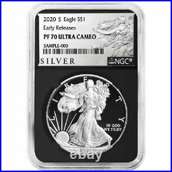 2020-S Proof $1 American Silver Eagle NGC PF70UC ALS ER Label Retro Core