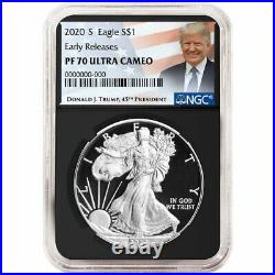 2020-S Proof $1 American Silver Eagle NGC PF70UC Trump ER Label Retro Core