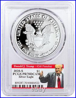 2020 S Proof American Silver Eagle San Francisco Issue PCGS PR70 DCAM Trump 2020