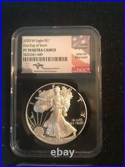 2020 TYPE-1 (9-plus) JOHN MERCANTI SIGNED SILVER EAGLE SPECTACULAR COLLECTION