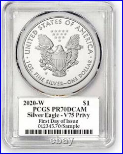 2020-W $1 Proof Silver Eagle V75 Privy PCGS PR70 PR70DCAMI FDOI Thomas Cleveland