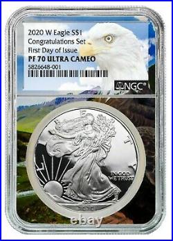 2020 W Congratulations Set Silver Eagle Proof NGC PF70 UC First Day of Issue