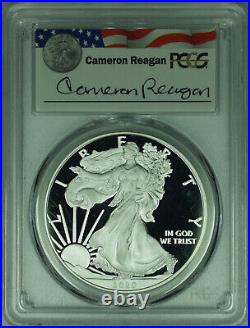 2020-W Proof American Silver Eagle 1 Oz Silver Cameron Reagan PCGS PR-69 DCAM