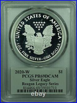 2020-W Proof American Silver Eagle 1 Oz Silver Cameron Reagan PCGS PR-69 DCAM