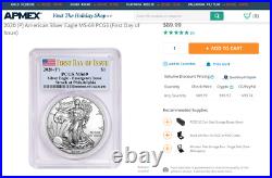 2020-p Emergency Issue American Silver Eagle Coin Ase Pcgs Ms69 Us Mint Bullion