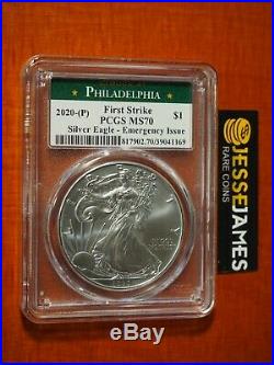 2020 (p) Silver Eagle Pcgs Ms70 Fs Emergency Issue Struck At Philadelphia Label